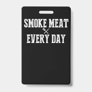 Funny Bbq Smoker Accessory Pitmaster Dad Grilling ID Badge