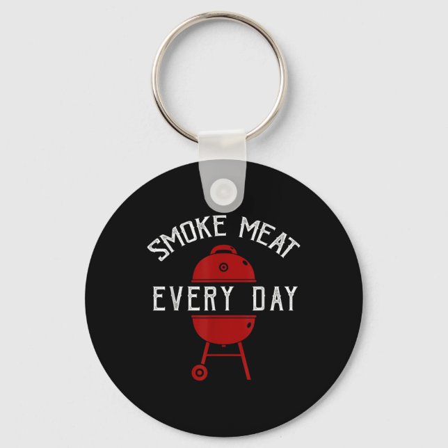 Funny Bbq Smoker Accessory Pitmaster Dad Grilling  Key Ring (Front)