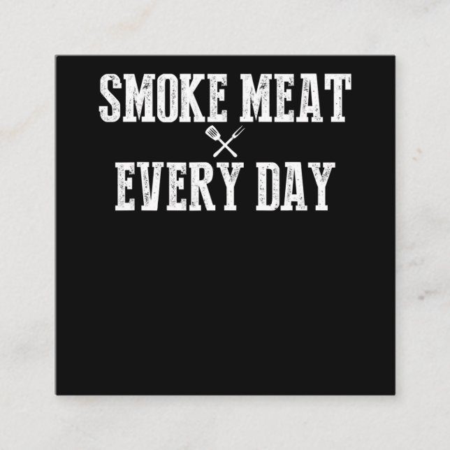 Funny Bbq Smoker Accessory Pitmaster Dad Grilling Square Business Card (Front)