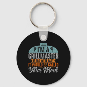 Funny Bbq Smoker Im A Grillmaster Men Grilling Mas Key Ring