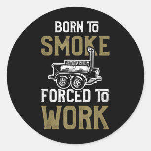 Funny Bbq Smoker Shirt Barbecuer Smoking Meat Pitm Classic Round Sticker