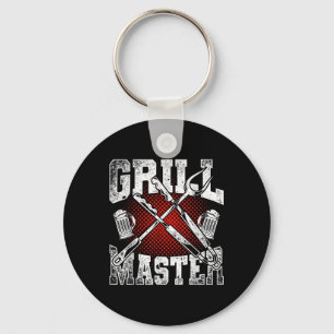 Funny Bbq Steak Grill Master Smoked Meat Grilling Key Ring