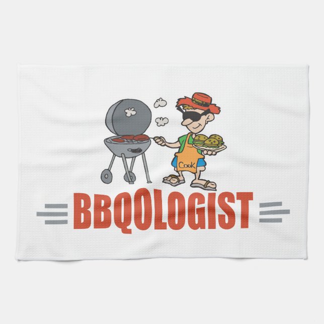 Funny BBQ Tea Towel (Horizontal)