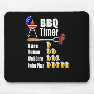 Funny Bbq Timer Barbecue Grill Grilling Gift Beer  Mouse Pad