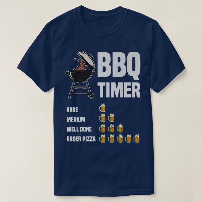 Funny BBQ Timer - Barbecue Grill Grilling Order Pi T-Shirt (Design Front)