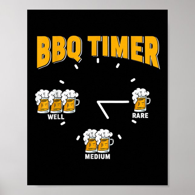 Funny Bbq Timer - Barbecue Grill Grilling Party  Poster (Front)