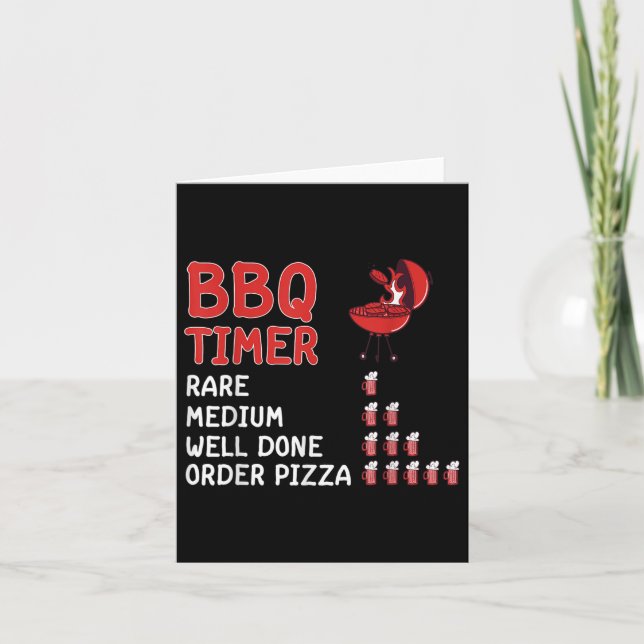 Funny Bbq Timer Barbecue Grill Master Grilling Dri Card (Front)