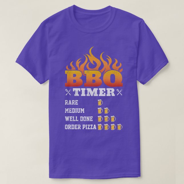 Funny BBQ Timer, Beer Timing Barbeque Grilling Gri T-Shirt (Design Front)
