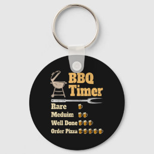 Funny Bbq Timer Grilling Key Ring