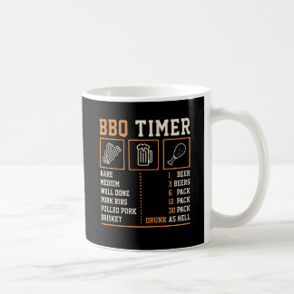 Funny BBQ Timer Grilling Levels & Beer Chart Mug