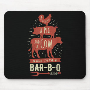 Funny Bbq Walk Into A Bar Joke Barbecue Gifts For  Mouse Pad