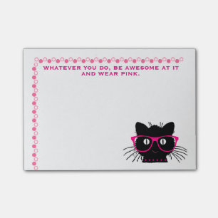 Funny "Be Awesome--Wear Pink" Post-it Notes