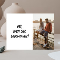 Funny Be My Groomsman Brush Script Photo