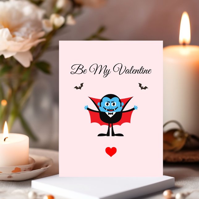 Funny Be My Valentine Cartoon Vampire Bat Postcard (Creator Uploaded)