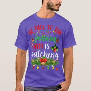Funny Be Nice To The Pottery Santa Is Watching Chr T-Shirt