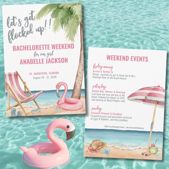 Funny Beach Bachelorette Party Invitation (Funny Beach Bachelorette Party Weekend Invitation)