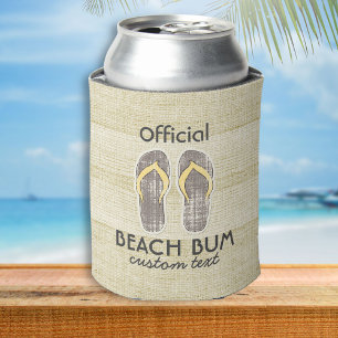 Funny Beach Bum Flip Flops Retro Vintage Can Cooler