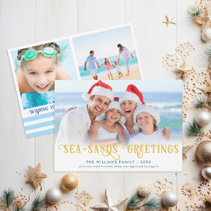 Funny Beach Christmas Coastal Holiday Card