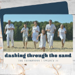 Funny Beach Christmas Custom Family Photo Blue Holiday Card<br><div class="desc">Bring a splash of humour and sunshine to your holiday greetings with our Funny Beach Christmas Custom Family Photo Blue Holiday Card. Perfect for families who love the beach or are spending the holidays in tropical climates, this card features a fun nautical theme with phrases like "Seas and Greetings" and...</div>