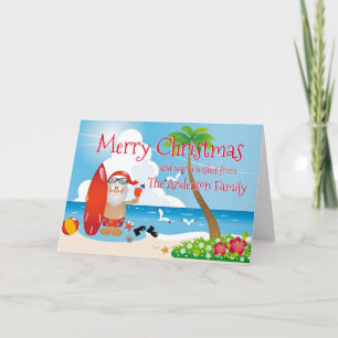 Funny Beach Christmas Greetings Card