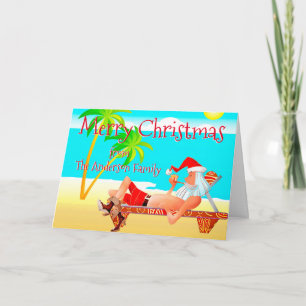 Funny Beach Christmas Greetings Card