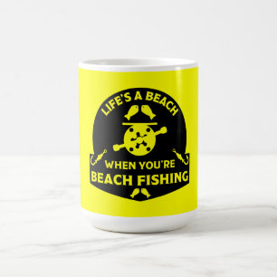 Funny Beach Fishing Coffee Mug