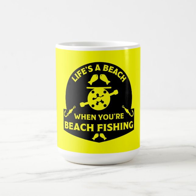 Funny Beach Fishing Coffee Mug (Center)