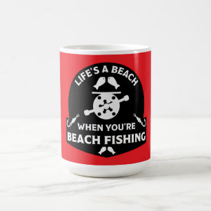 Funny Beach Fishing Coffee Mug