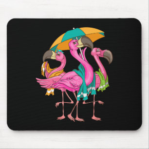 Funny Beach Flamingos With Towels Cool Summer Bird Mouse Pad