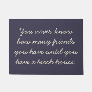 Funny Beach House Friend Humor Saying Navy Doormat