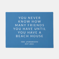 Funny Beach House Quote Blue Personalised Doormat