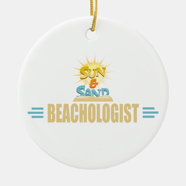 Funny Beach Lover Ceramic Tree Decoration (Front)