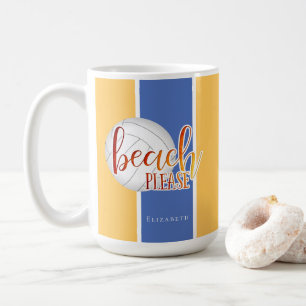 funny beach saying personalised girls' volleyball coffee mug