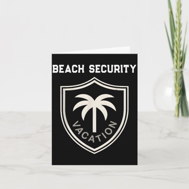 Funny beach security mum dad surf mermaid vacation card (Front)