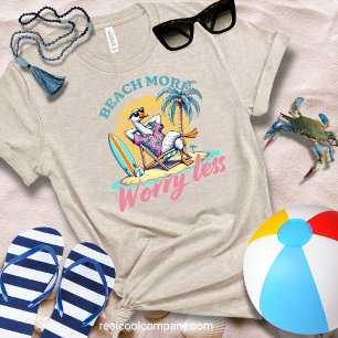 Funny Beach T-Shirt Beach More Worry Less Tri-Blend Shirt