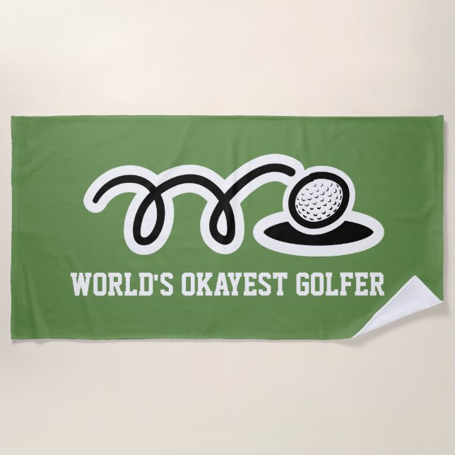 Funny beach towel gift for golf enthusiast (Front)