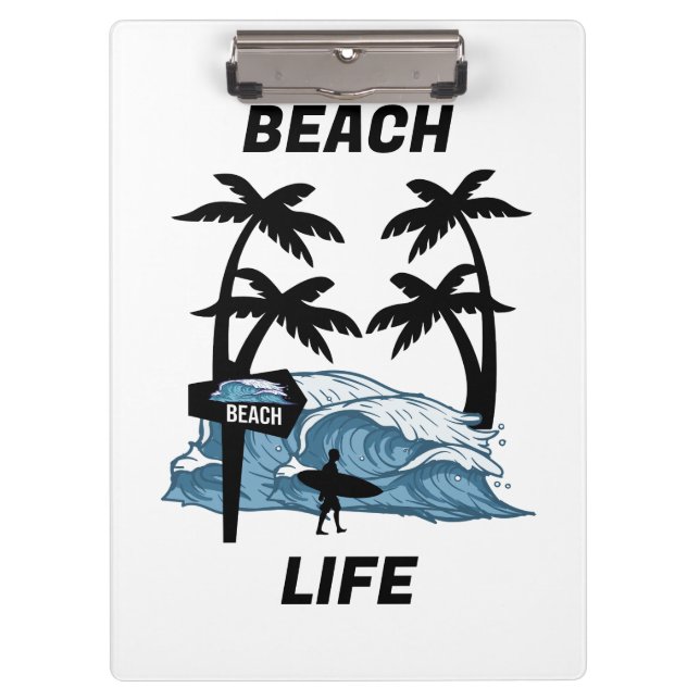 Funny Beach Wave Clipboard (Front)