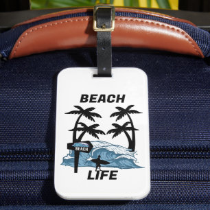 Funny Beach Wave Luggage Tag