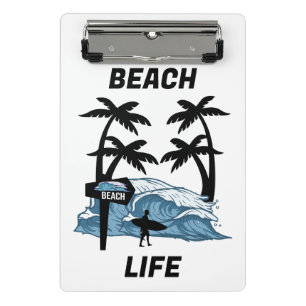 Funny Beach Wave Mini Clipboard