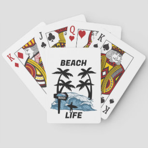 Funny Beach Wave Playing Cards