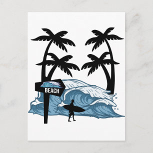 Funny Beach Wave Postcard