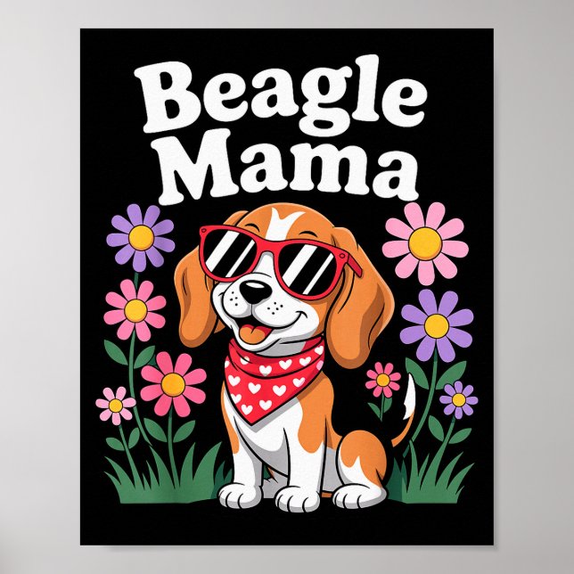 Funny Beagle Art For Women Girls Mum Beagle Dog Lo Poster (Front)
