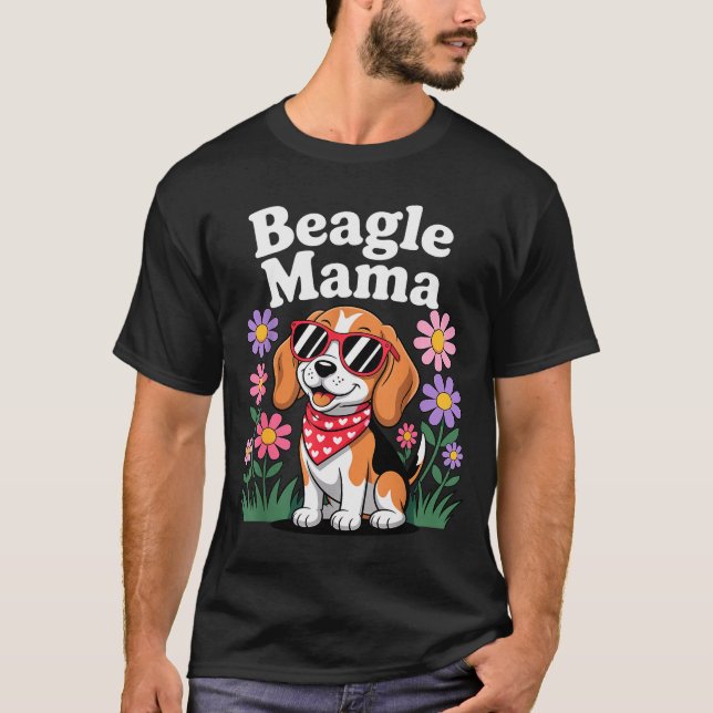 Funny Beagle Art For Women Girls Mum Beagle Dog Lo T-Shirt (Front)