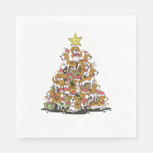 Funny beagle Christmas tree for beagle dog lovers Napkin
