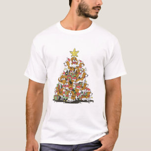 Funny beagle Christmas tree for beagle dog lovers  T-Shirt