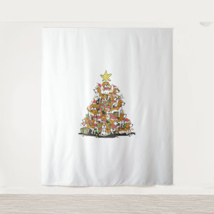 Funny beagle Christmas tree for beagle dog lovers Tapestry