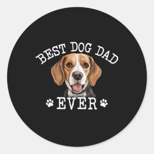 Funny Beagle Dad Fathers Day Vintage Ever Dog Love Classic Round Sticker