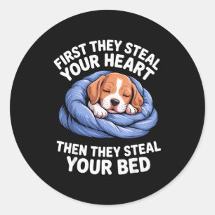 Funny Beagle Design For Men Women Hound Beagle Dog Classic Round Sticker