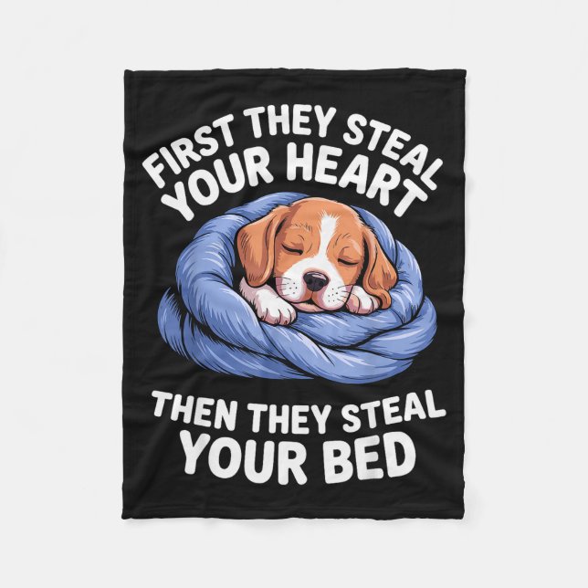 Funny Beagle Design For Men Women Hound Beagle Dog Fleece Blanket (Front)