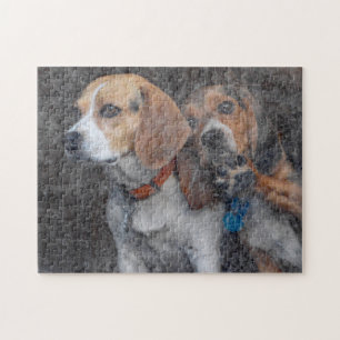Funny Beagle Dirty Storm Door Jigsaw Puzzle